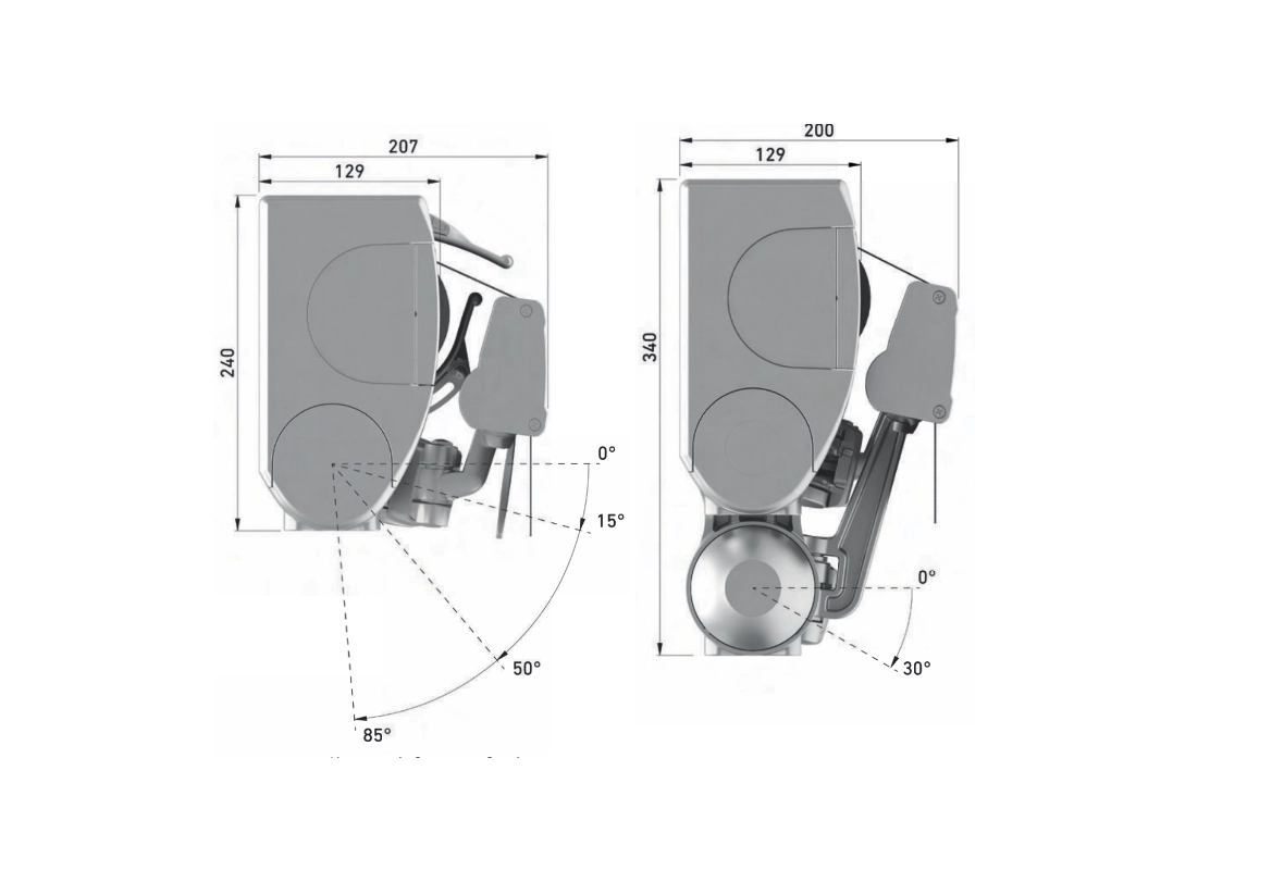 Vista lateral del toldo A1 Premium